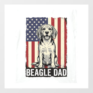 Beagle Dad Patriotic Vintage Dog Shirt Design_1 Window Cling