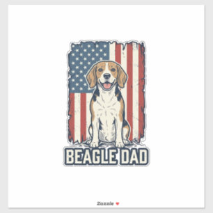 Beagle Dad Patriotic Vintage Engraving Dog Design_