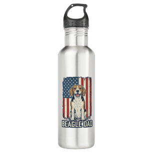 Beagle Dad Patriotic Vintage Engraving Dog Design_ 710 Ml Water Bottle