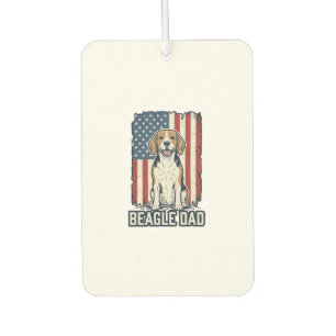Beagle Dad Patriotic Vintage Engraving Dog Design_ Air Freshener
