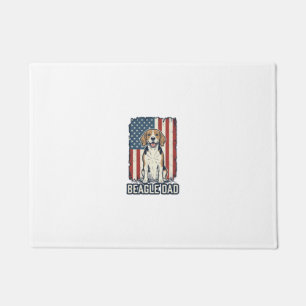 Beagle Dad Patriotic Vintage Engraving Dog Design_ Doormat