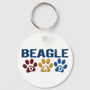 BEAGLE DAD Paw Print Keychain