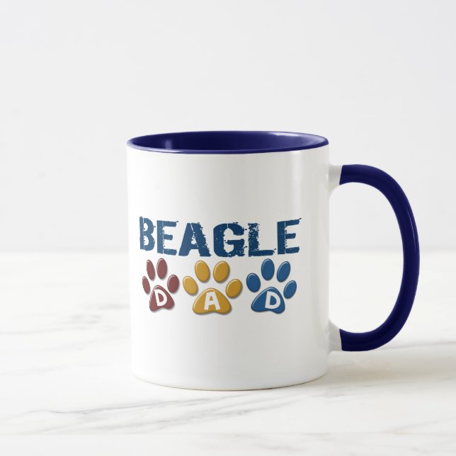 BEAGLE DAD Paw Print Mug (Right)