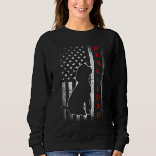 Beagle Dad With Proud American Flag Dog Sweatshirt