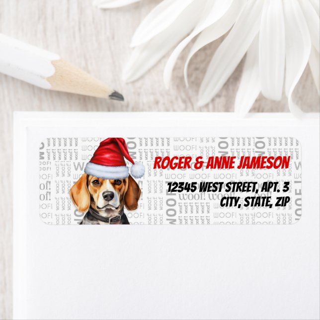 Beagle de Noël Amoureux des chiens Adresse de reto (En situation)