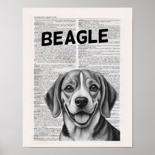 Beagle Dictionary Page artwork Poster