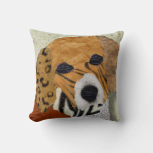 Beagle Digital Marquetry Throw Pillow
