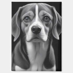 Beagle Dog Adorable Cute Pet Portrait Art Poster Magnet
