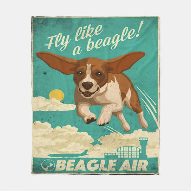 Beagle Dog Air Fleece Blanket (Front)