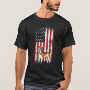Beagle Dog American Flag Boys Girls Men Women Four T-Shirt