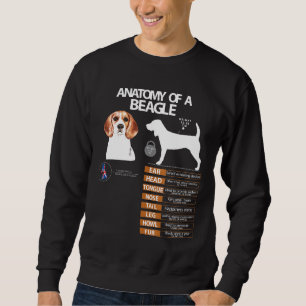 Beagle Dog Anatomy Mom Grandma Dad Men Women Kids Sweatshirt