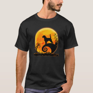 Beagle Dog And Moon Scary Halloween Costume T-Shirt