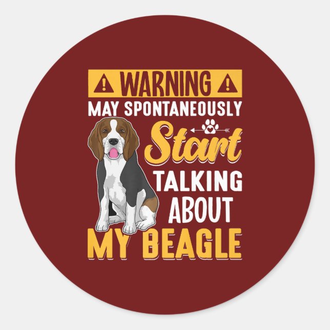 Beagle Dog Art Apparel/ Beagle Dog Lovers Classic  Classic Round Sticker (Front)