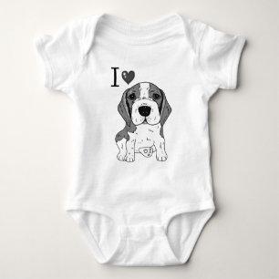 Beagle dog baby bodysuit