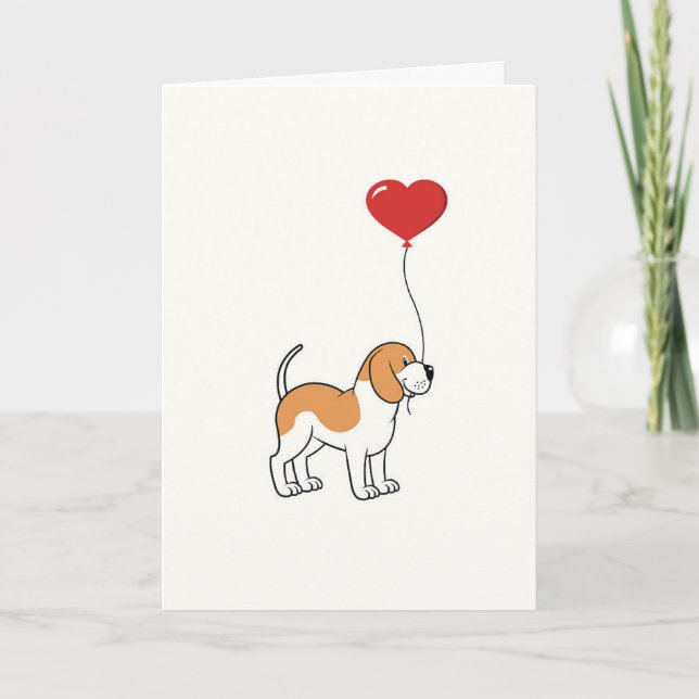 Beagle Dog Birthday Card (Front)