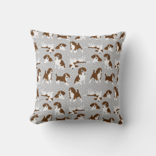 Beagle dog breed - grey throw pillow