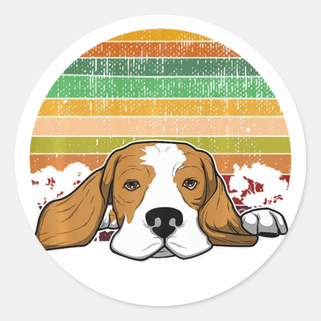 Beagle Dog Breed Premium Dog Lovers Classic Round Sticker (Front)