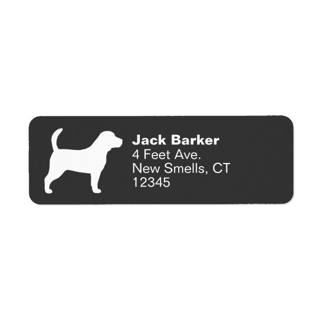 Beagle Dog Breed Silhouette Return Address Labels (Front)