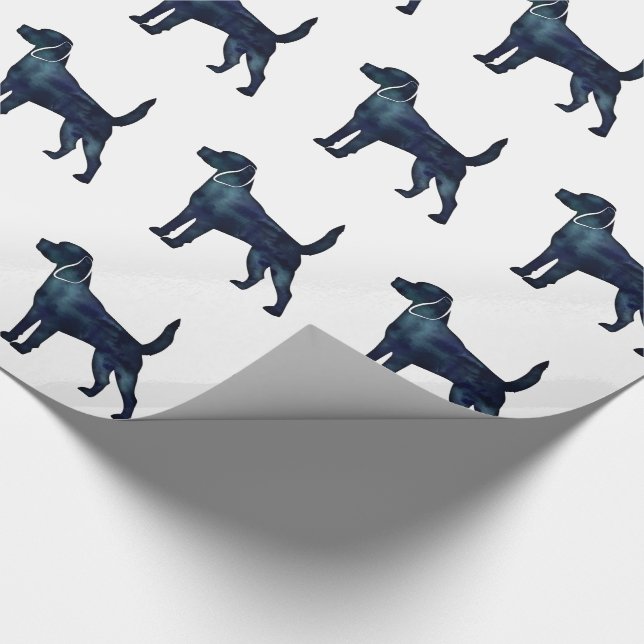 Beagle Dog Breed Silhouette Watercolor Wrapping Paper (Corner)