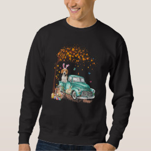 Beagle  Dog Bunny Truck Hippie Hunt Egg Tree Easte Sweatshirt