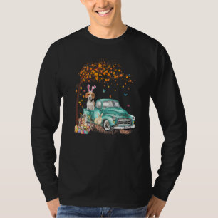 Beagle Dog Bunny Truck Hippie Hunt Egg Tree Easte T-Shirt