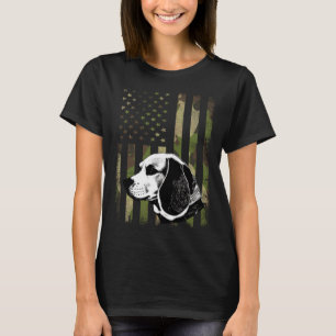 Beagle Dog Camouflage American Flag Vintage T-Shirt