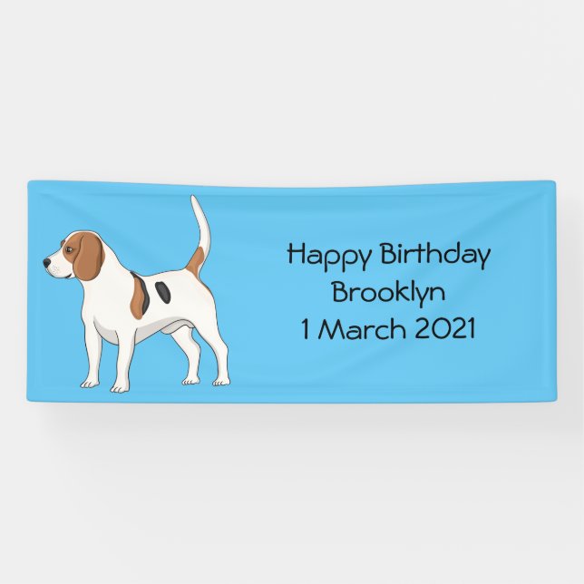 Beagle dog cartoon illustration  banner (Horizontal)