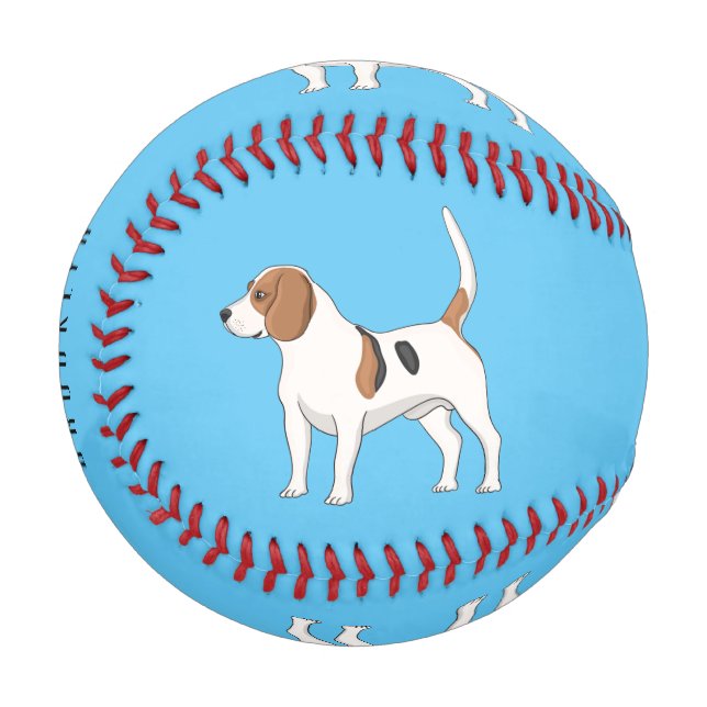Beagle dog cartoon illustration  baseball (Front Left)