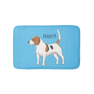 Beagle dog cartoon illustration bath mat