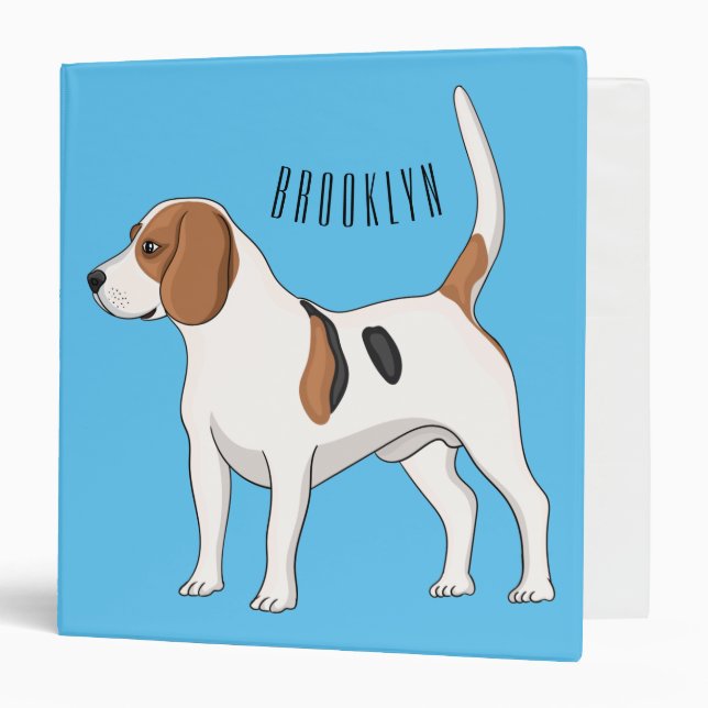 Beagle dog cartoon illustration  binder (Front/Inside)