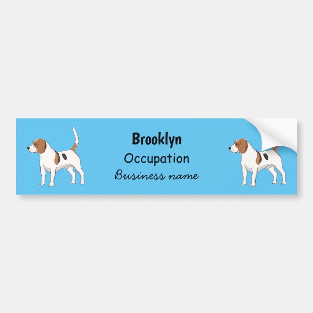 Beagle dog cartoon illustration  bumper sticker (Front)