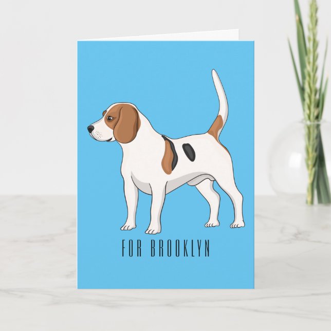 Beagle dog cartoon illustration card (Front)