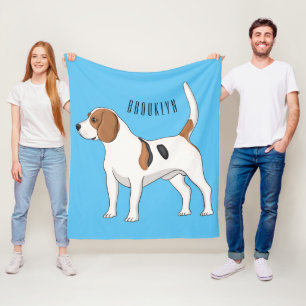Beagle dog cartoon illustration fleece blanket