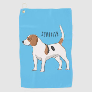 Beagle dog cartoon illustration  golf towel