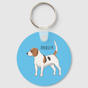 Beagle dog cartoon illustration keychain