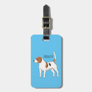 Beagle dog cartoon illustration  luggage tag