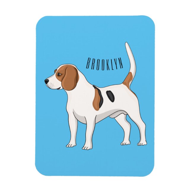 Beagle dog cartoon illustration  magnet (Vertical)