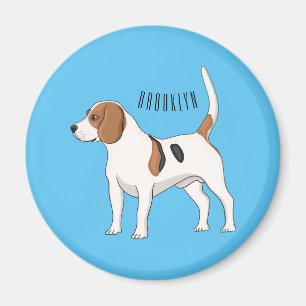 Beagle dog cartoon illustration  magnet