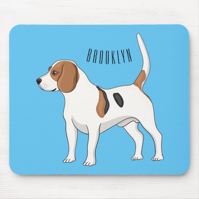Beagle dog cartoon illustration  mouse pad (Front)