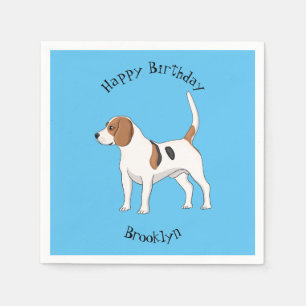 Beagle dog cartoon illustration napkin
