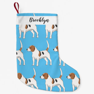 Beagle dog cartoon illustration  small christmas stocking