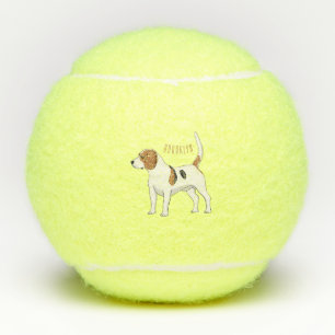 Beagle dog cartoon illustration  tennis balls