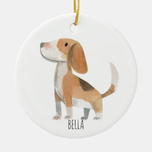 Beagle Dog Ceramic Ornament