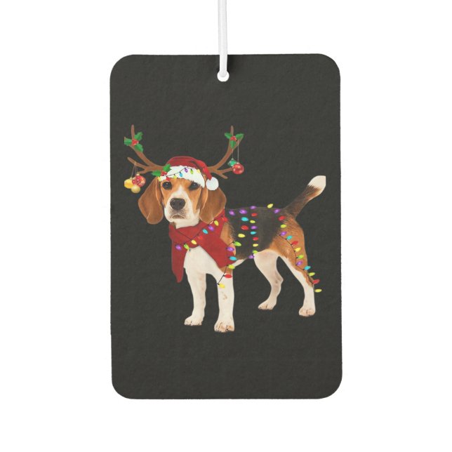 beagle dog christmas Classic T-Shirt Air Freshener (Front)