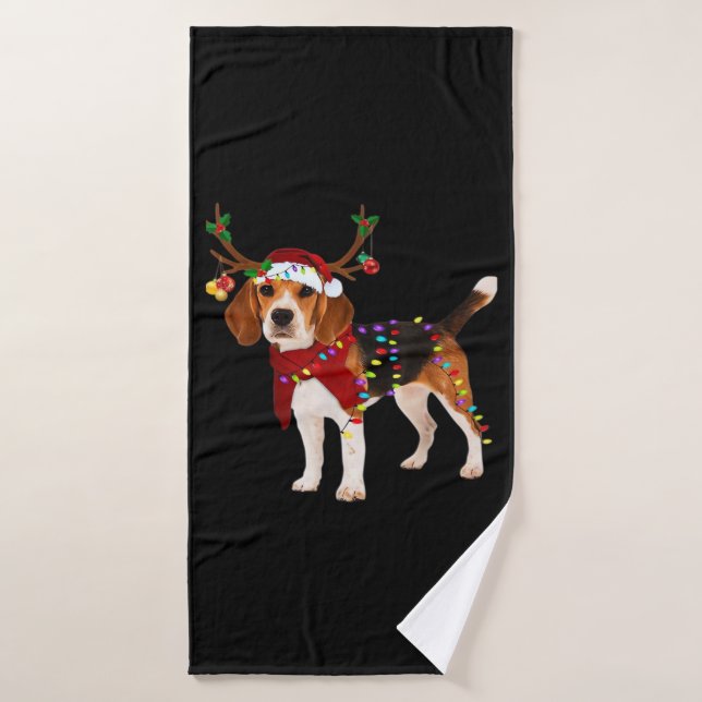 beagle dog christmas Classic T-Shirt Bath Towel (Bath Towel)