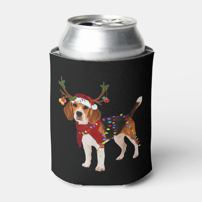 beagle dog christmas Classic T-Shirt Can Cooler (Can Front)
