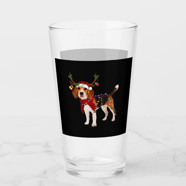 beagle dog christmas Classic T-Shirt Glass (Front)