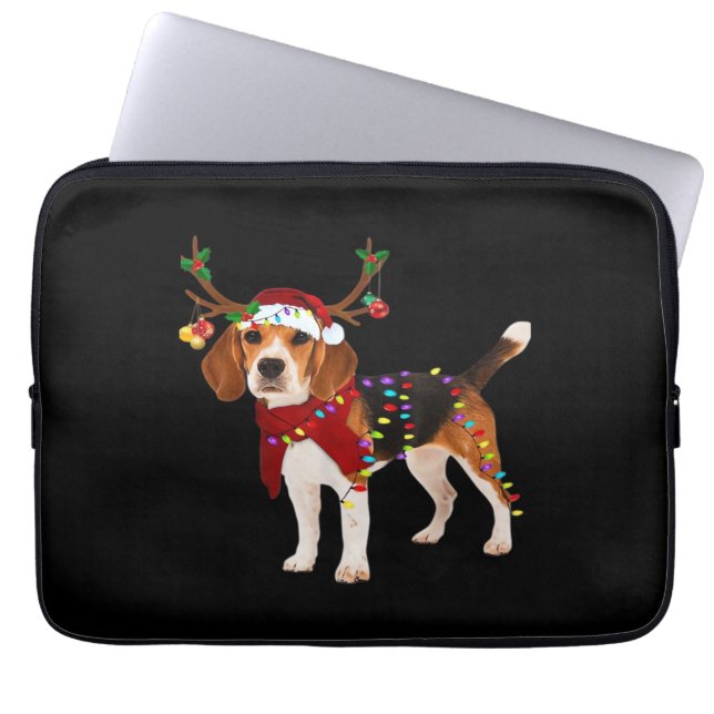 beagle dog christmas Classic T-Shirt Laptop Sleeve (Front)
