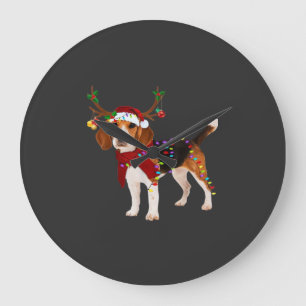 beagle dog christmas Classic T-Shirt Large Clock