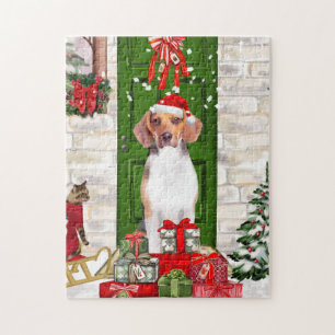 Beagle Dog Christmas   Jigsaw Puzzle